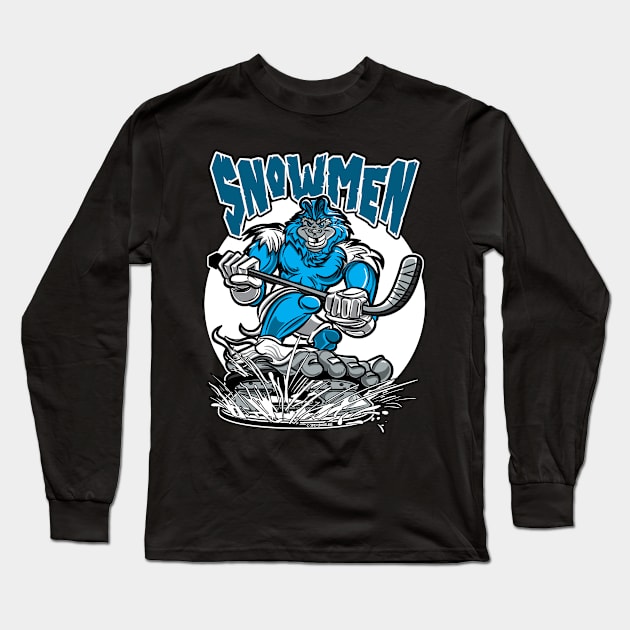 Snowmen Hockey Player Mascot Long Sleeve T-Shirt by eShirtLabs